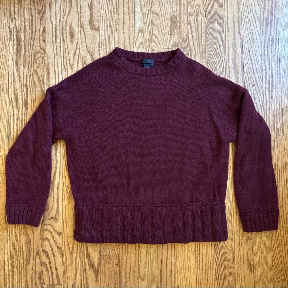 J Crew Collection Sweater Womens S Maroon Red 100% Italian Cashmere Crewneck